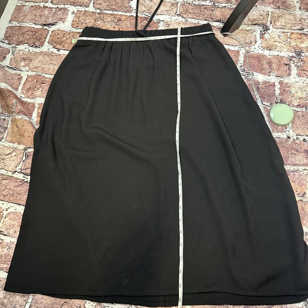 Faded Glory Black Midi Skirt Small 4-6 Elastic Drawstring Waist Cottagecore Girl - Picture 8 of 10